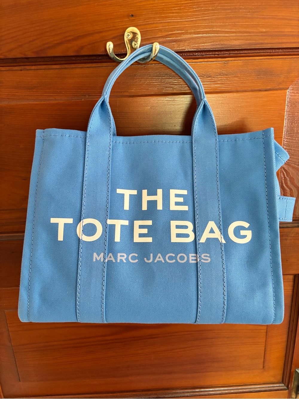 Marc Jacobs Light Blue Canvas Tote with White Logo